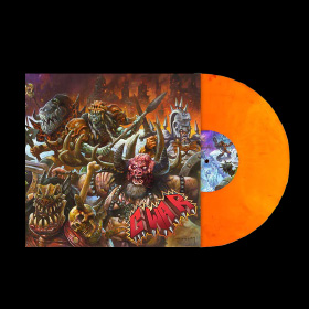 A vinyl record of Gwar - The New Dark Ages - Cover art by Alex Horley.