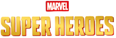An image of the logo for the Magic the Gathering set, titled Marvel Super Heroes, in bold block text.