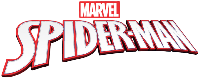 An image of the logo for the Magic the Gathering set, titled Marvel Spider-Man, in curved text with a dynamic perspective.